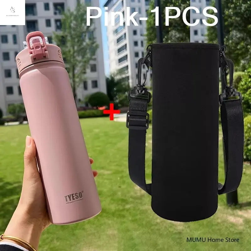 600/750ML Thermos Bottle with Straw Stainless Steel Car Thermal Cup Sports Water Bottles Keeps Cold and Heat Thermal Mug