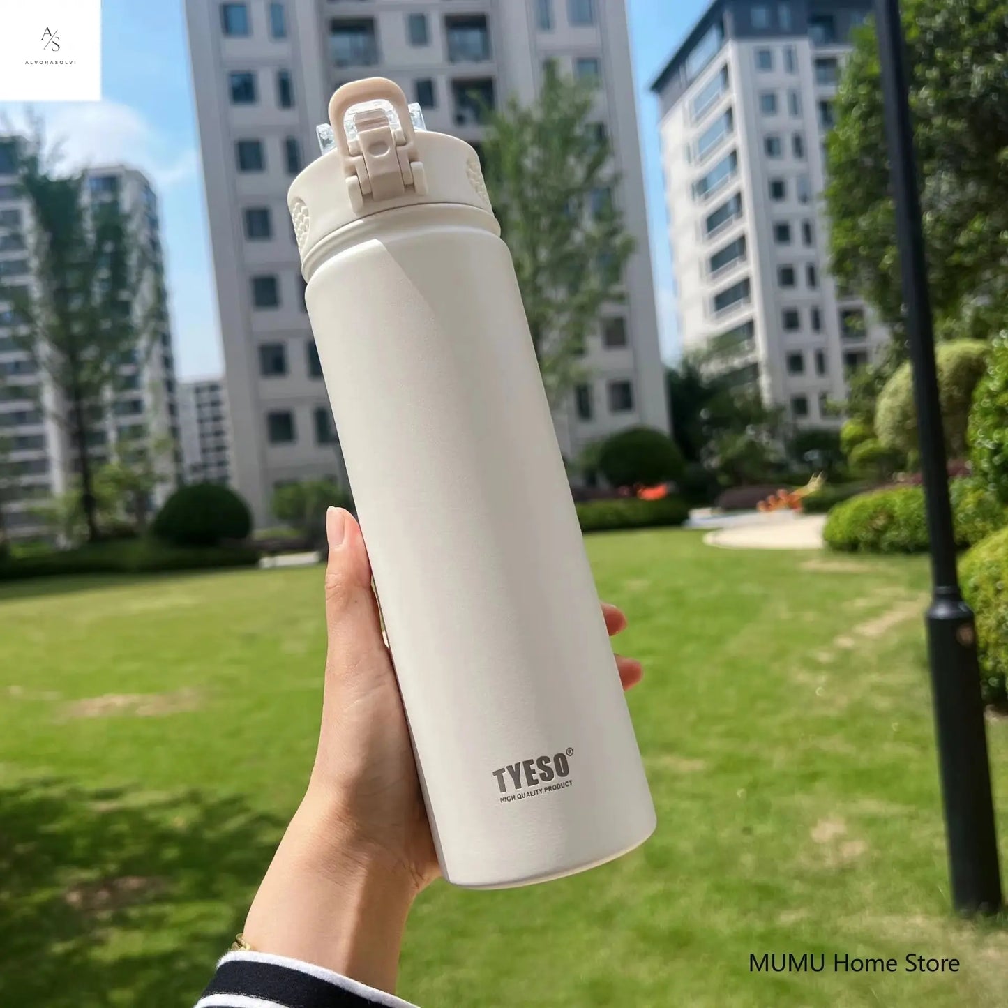 600/750ML Thermos Bottle with Straw Stainless Steel Car Thermal Cup Sports Water Bottles Keeps Cold and Heat Thermal Mug